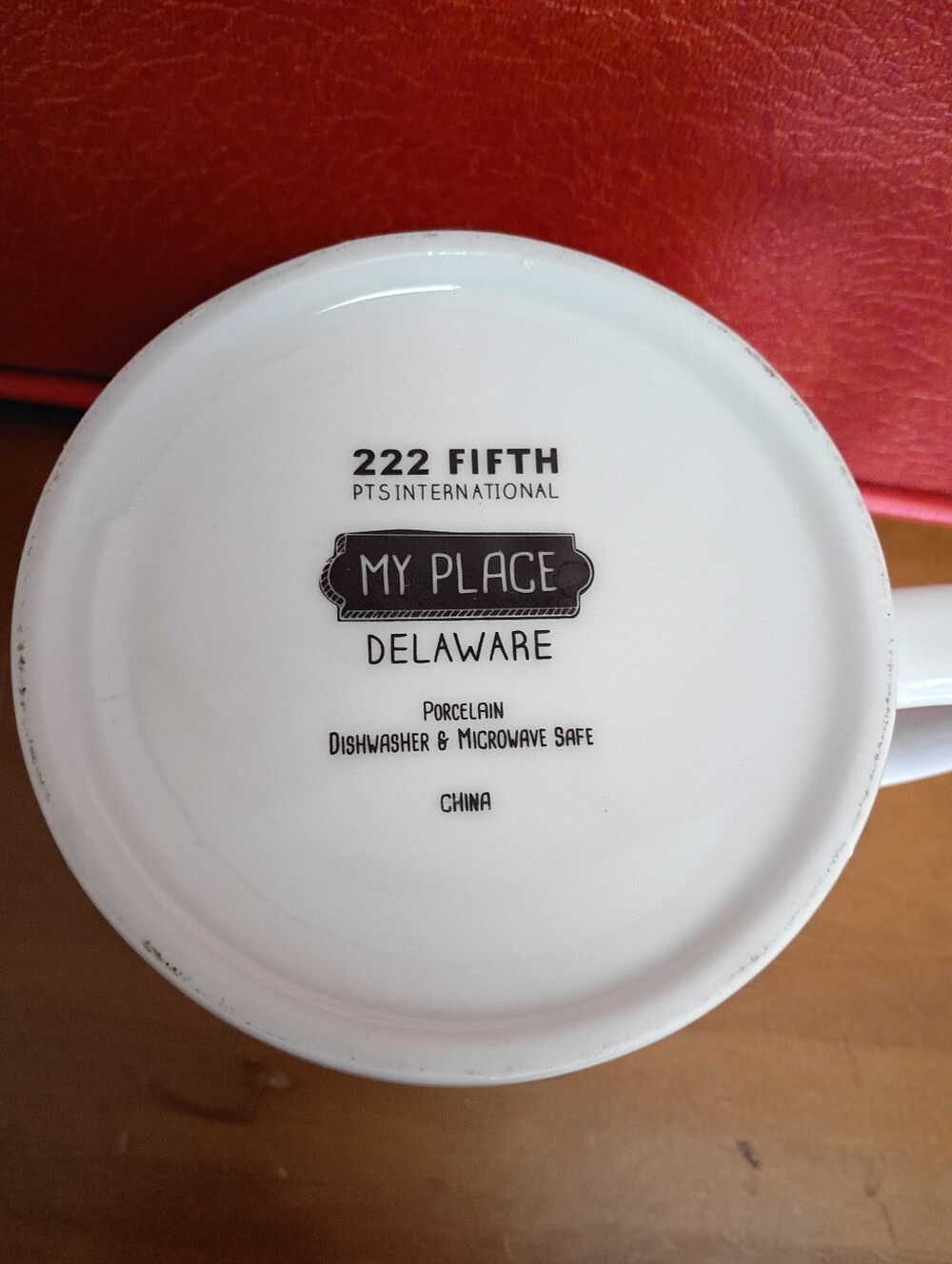 222 Fifth Delaware Illustrated State Mug - White with Teal and Black Accents - Picture 3 of 6